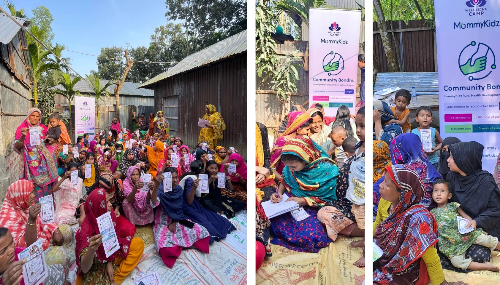 Women and children attending a Community Bondhu gathering